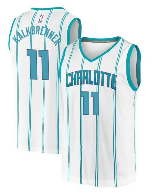 Men's Charlotte Hornets #11 Ryan Kalkbrenner White 2025 Draft Association Edition Stitched Basketball Jersey